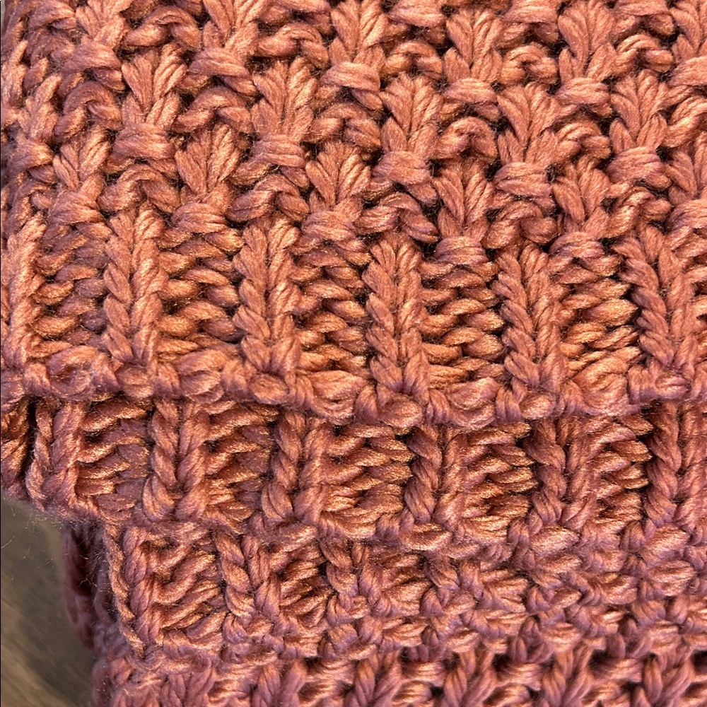 Threshold Knit Blanket in Warm Rust - Picture 4 of 7
